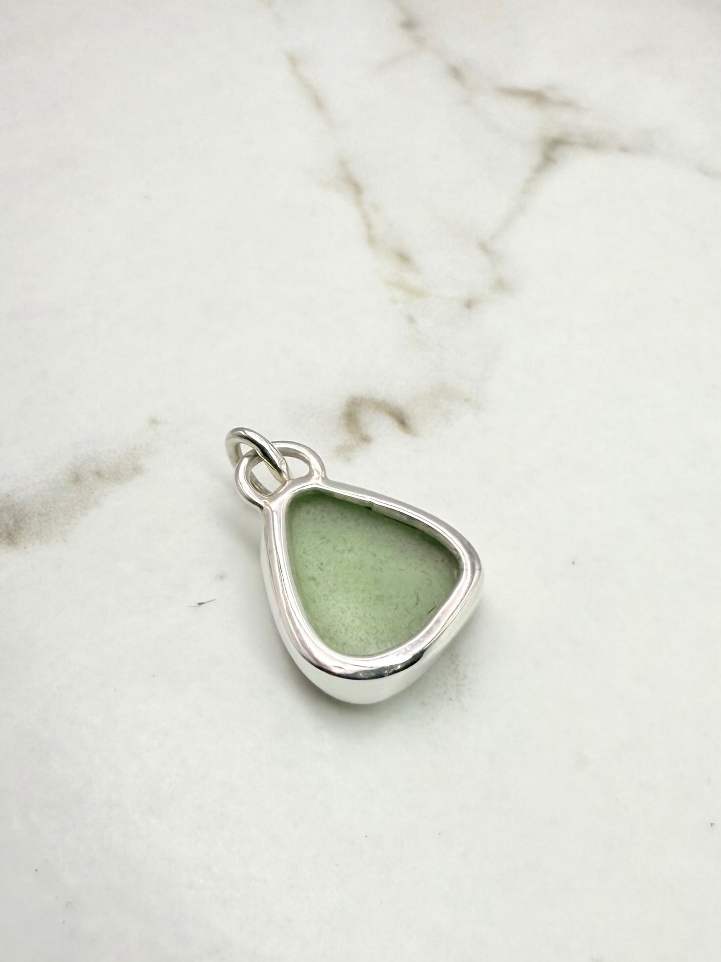 Cornish seaglass necklace - sage green