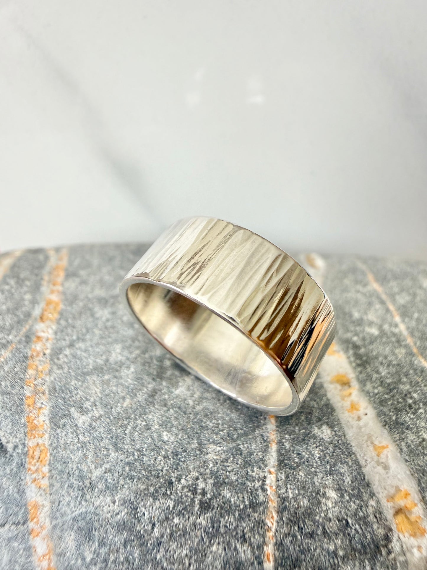 Sterling silver wide ring size N-O