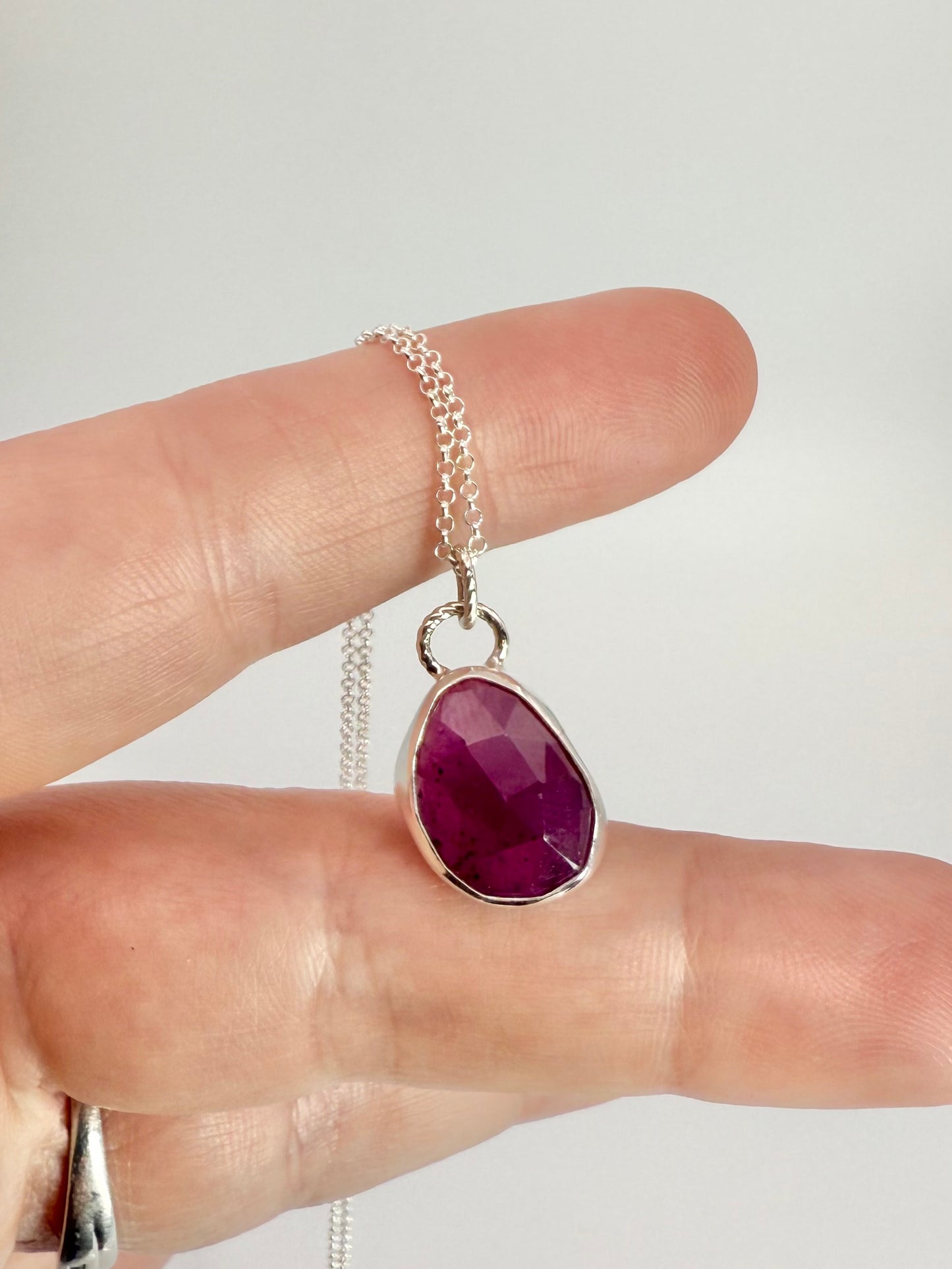 Pink sapphire necklace