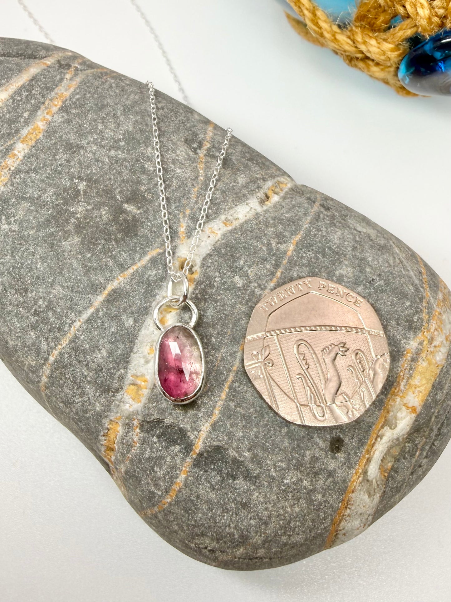 Watermelon tourmaline necklace