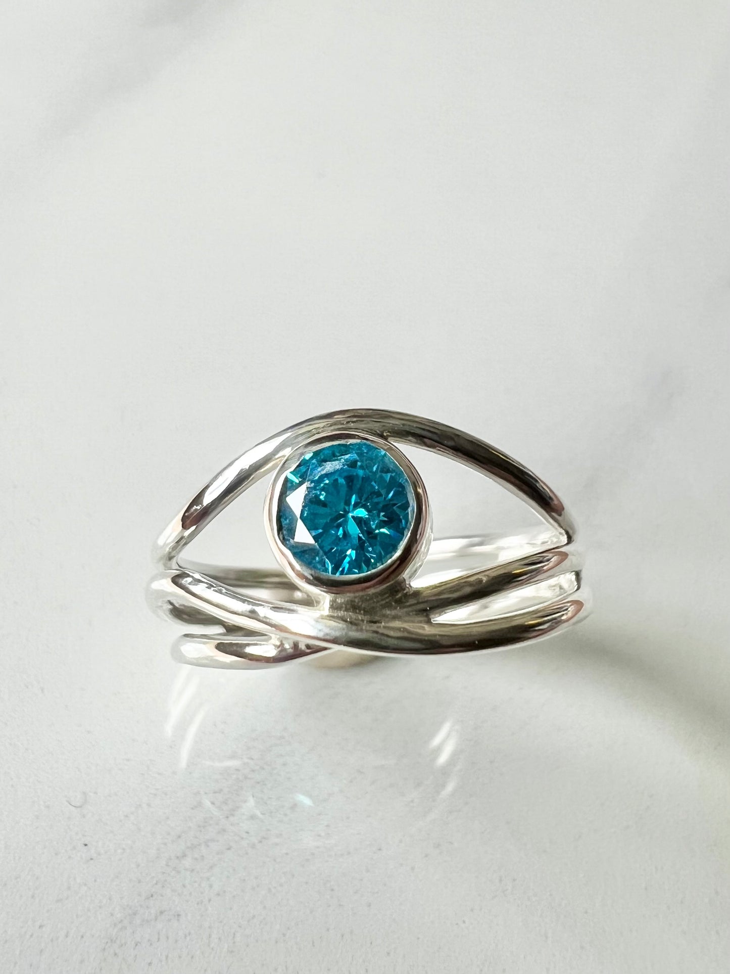 Cubic zirconia ‘Entangled’ ring size J