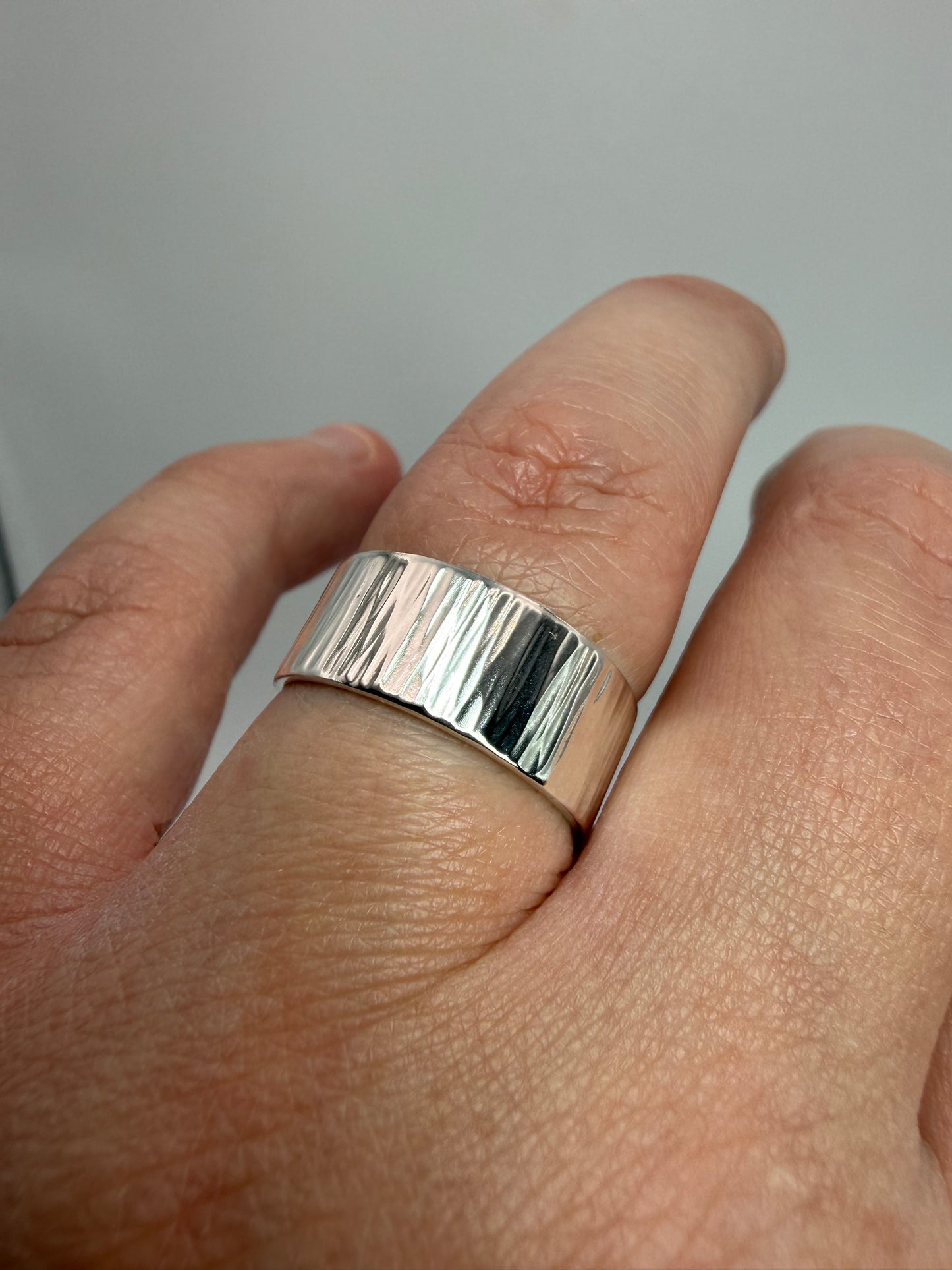 Sterling silver wide ring size N-O