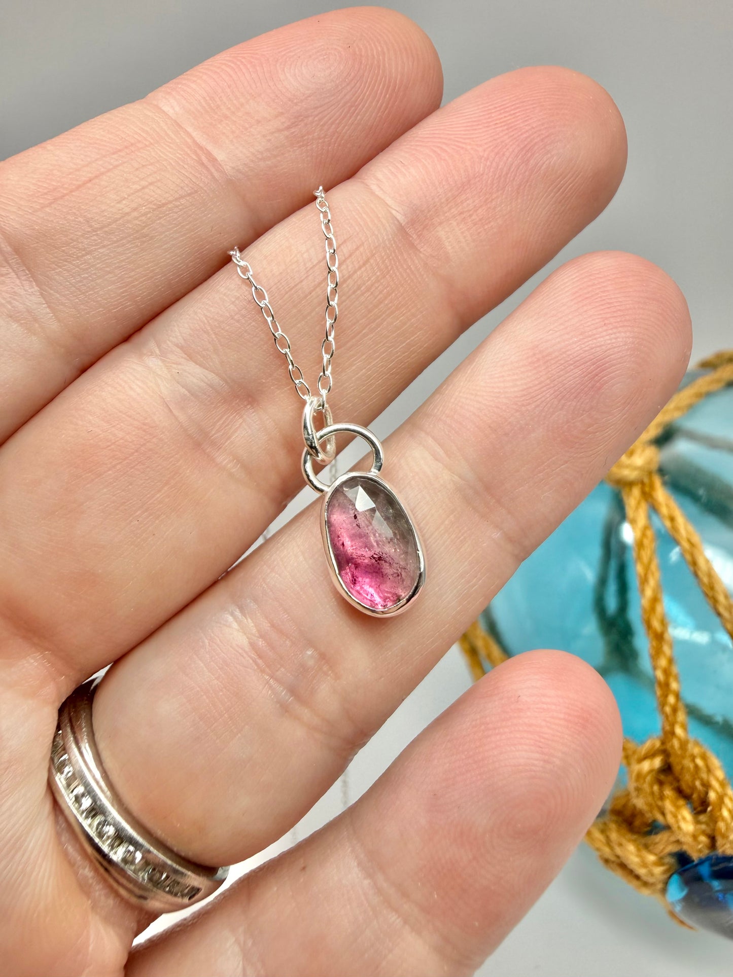 Watermelon tourmaline necklace