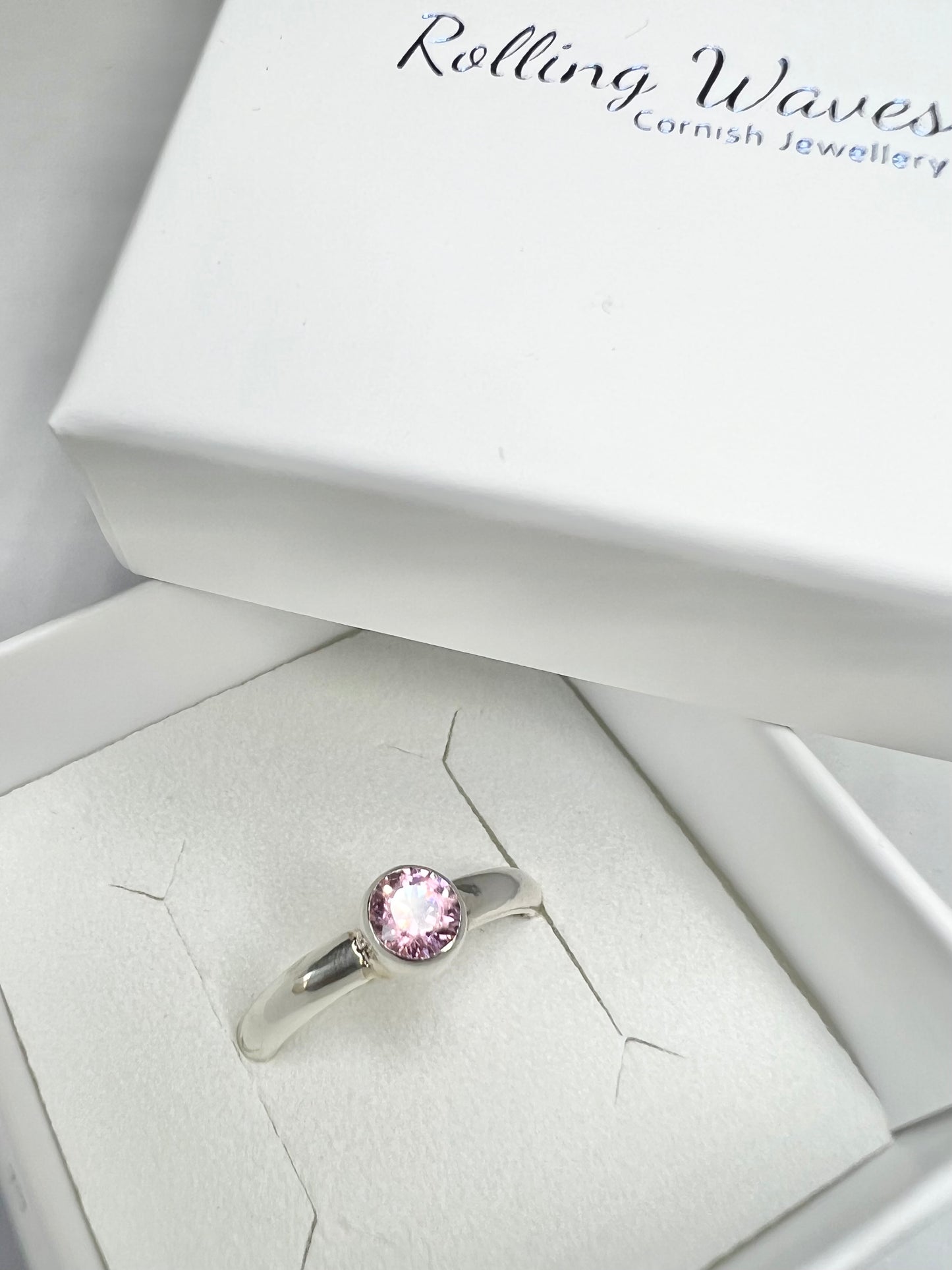 Cubic zirconia ring UK size P