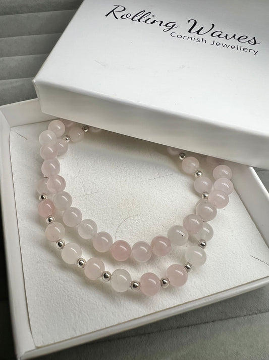Rose Quartz bracelet set
