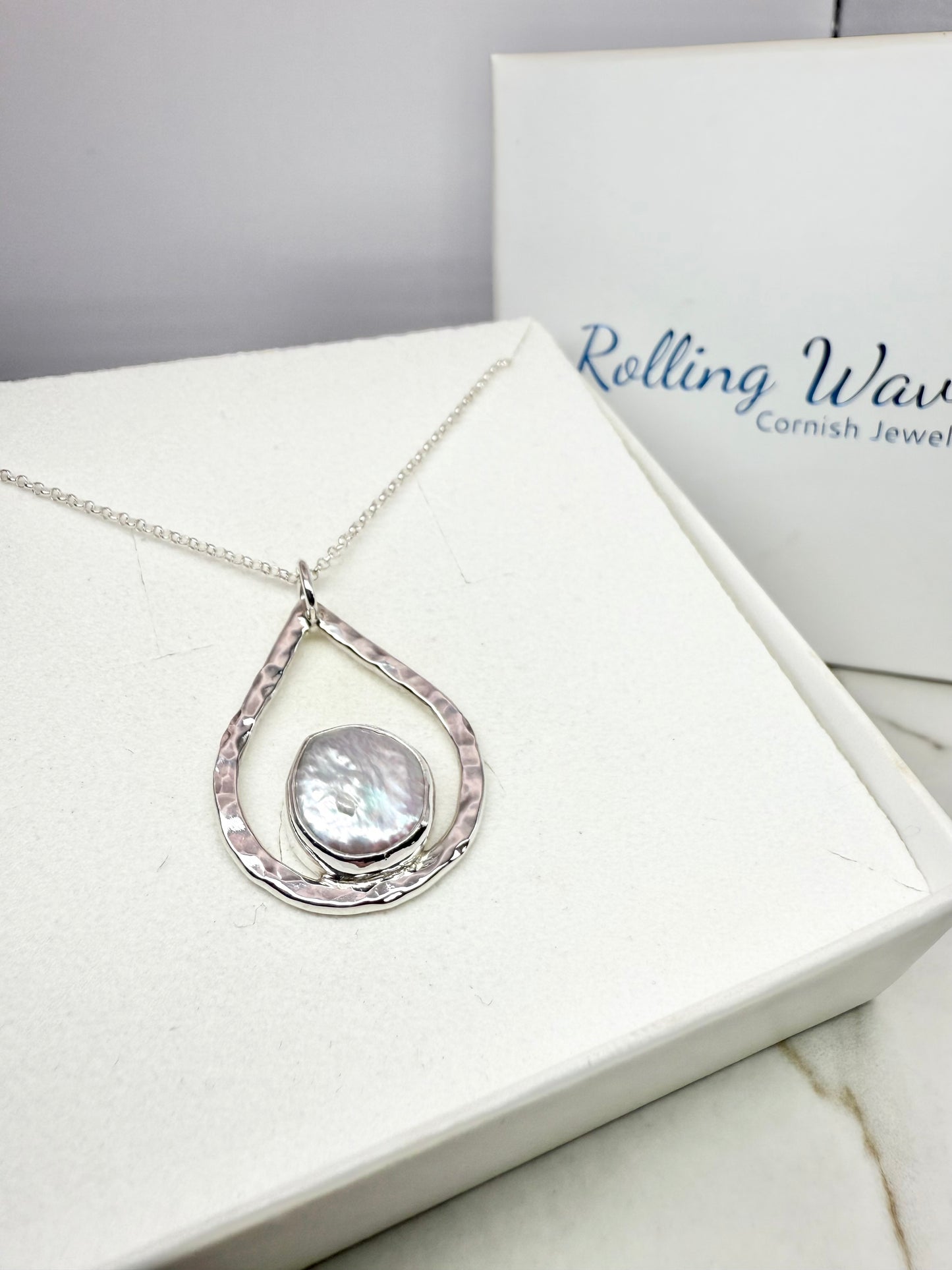 Pearl tear drop necklace