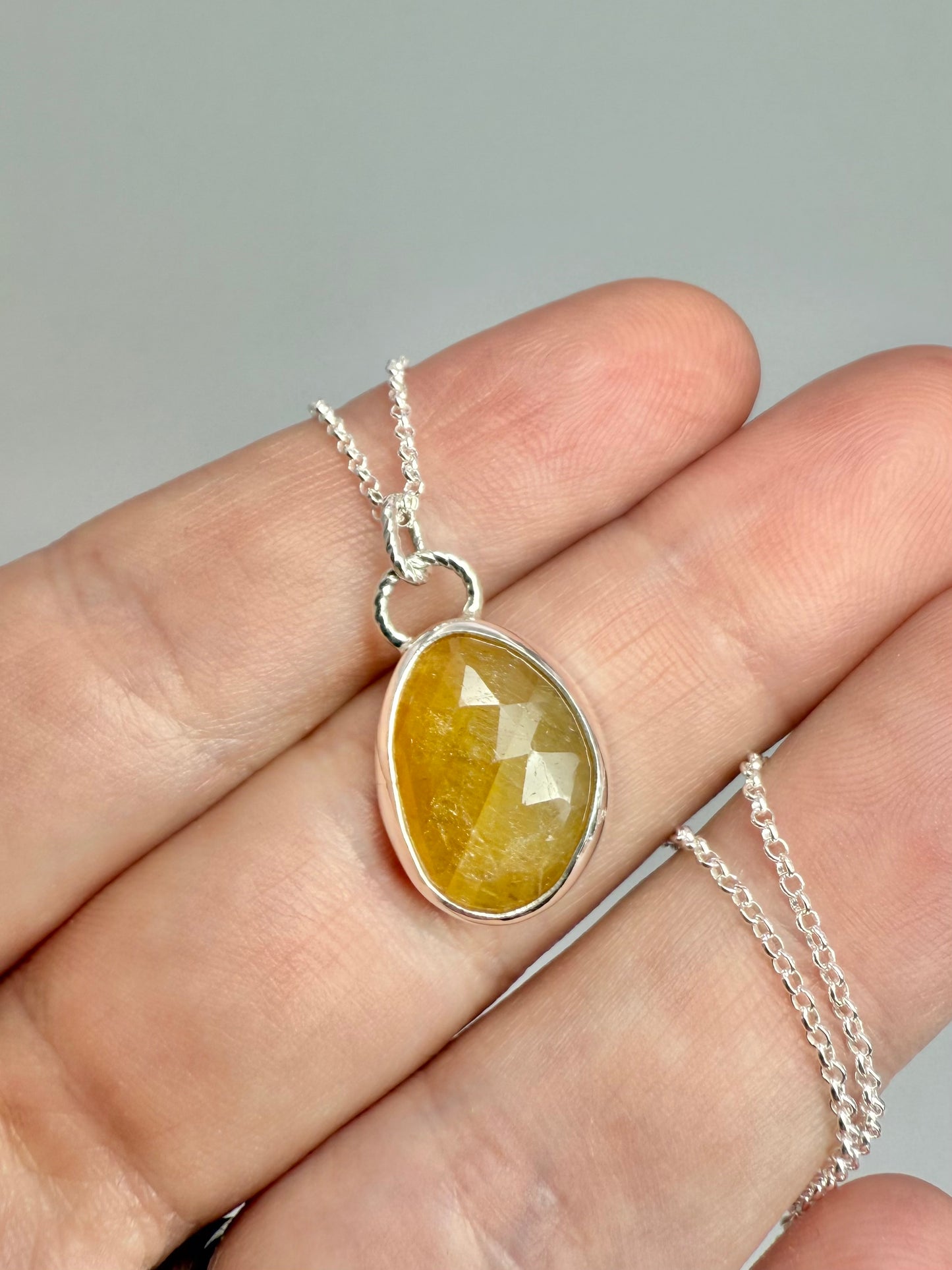 Yellow sapphire necklace
