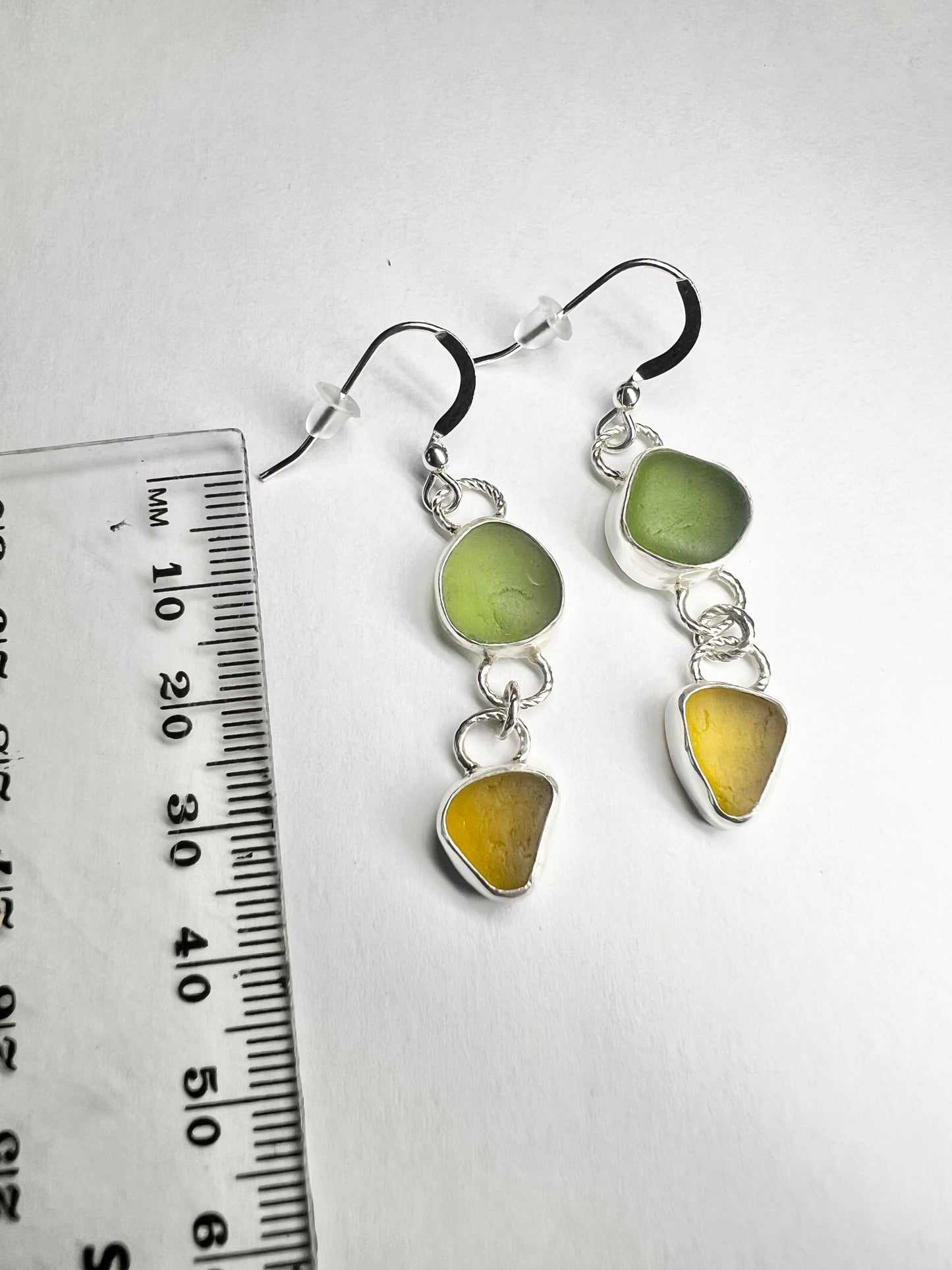 Cornish seaglass dangly earrings