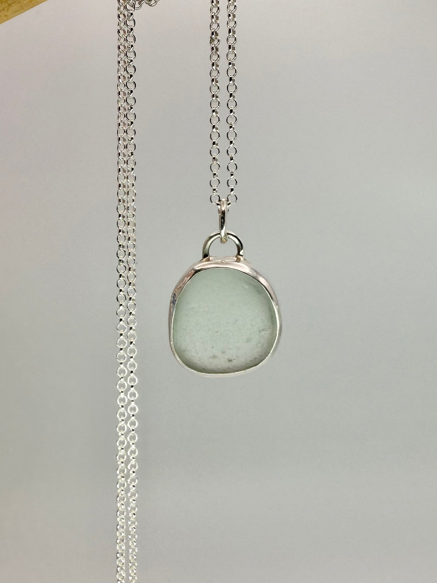 Cornish seaglass necklace - sea foam