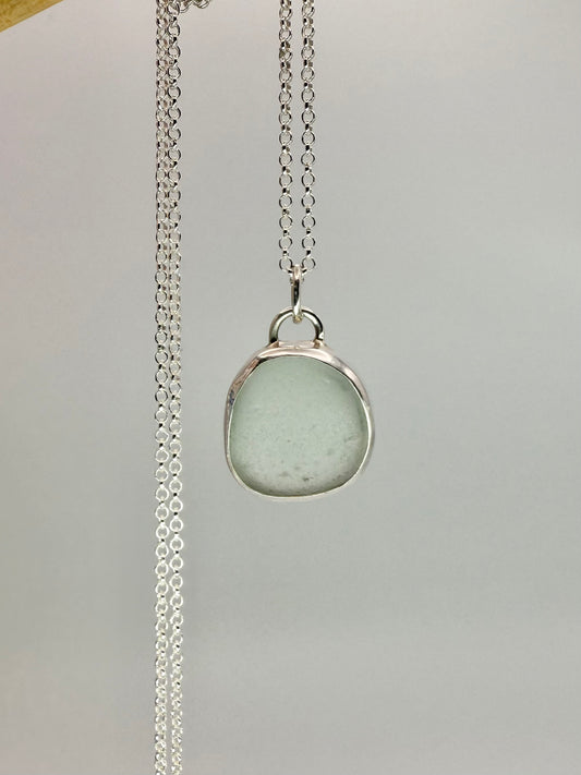 Cornish seaglass necklace - sea foam