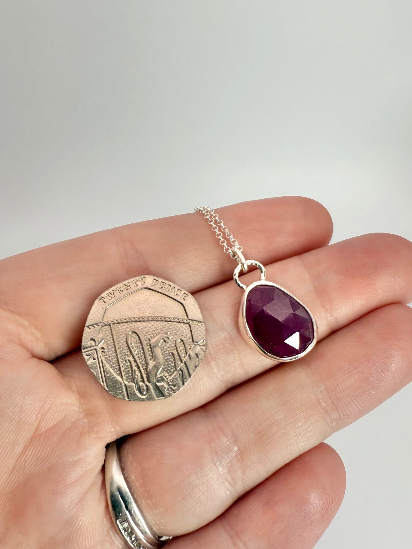 Pink sapphire necklace