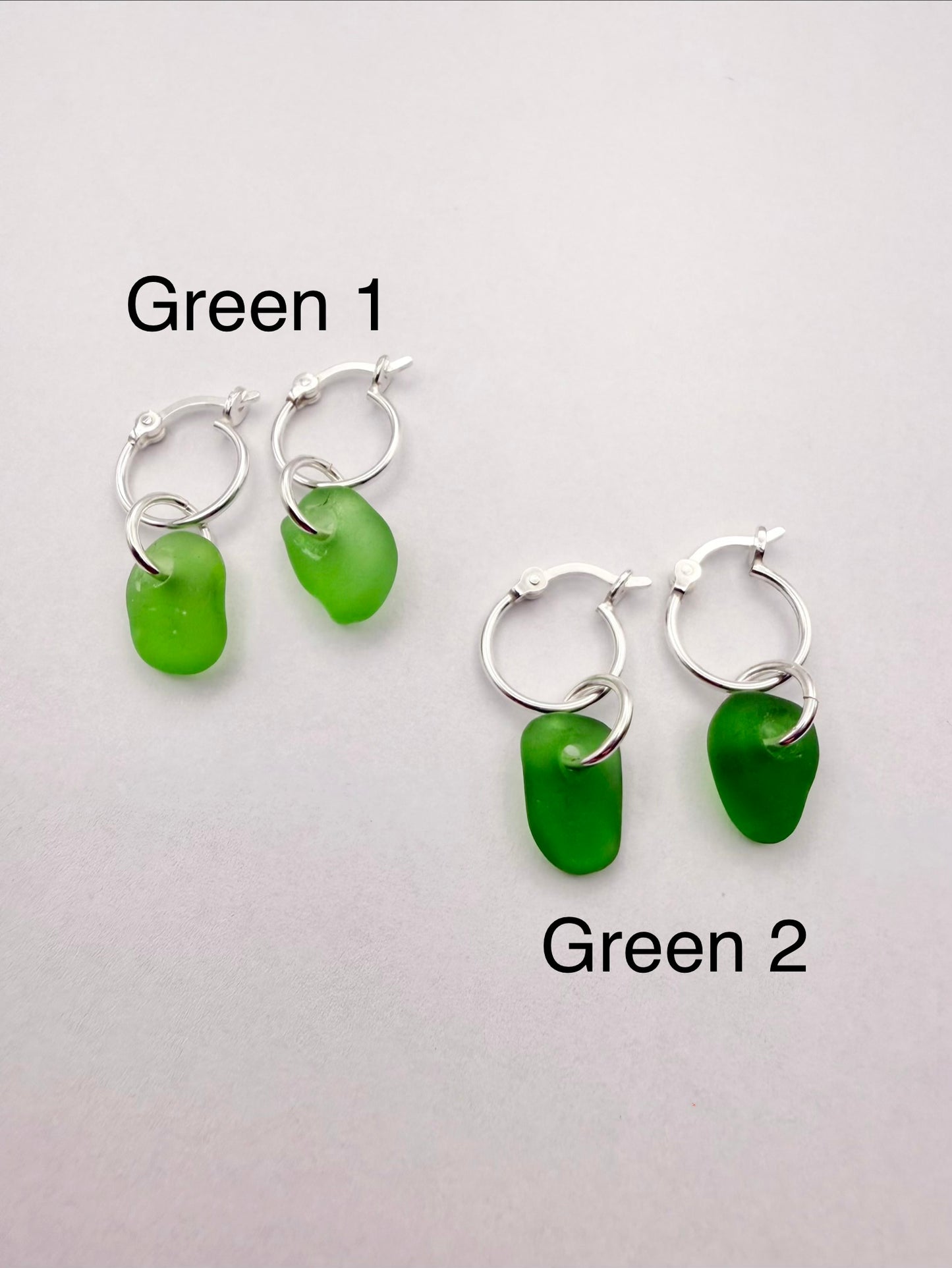 Cornish seaglass mini hoop earrings