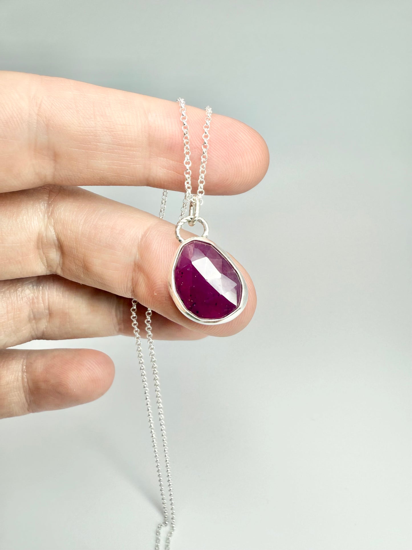 Pink sapphire necklace