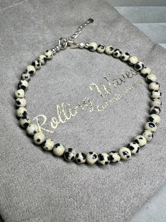 Dalmatian jasper bracelet
