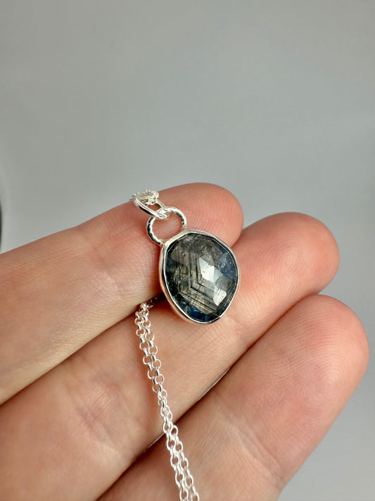 Blue/grey sapphire necklace