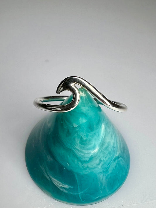 Sterling silver wave rings and stacking rings