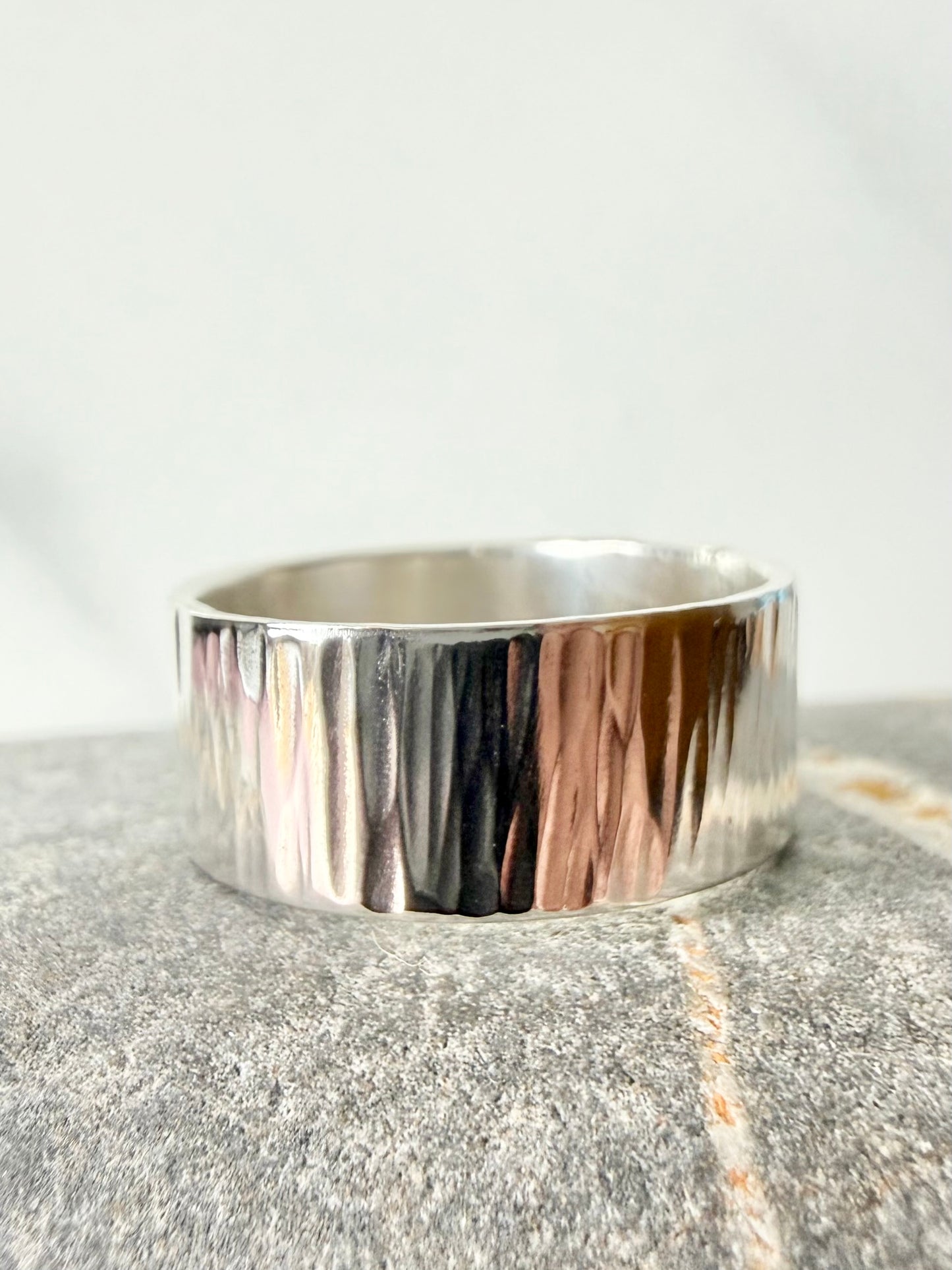 Sterling silver wide ring size N-O