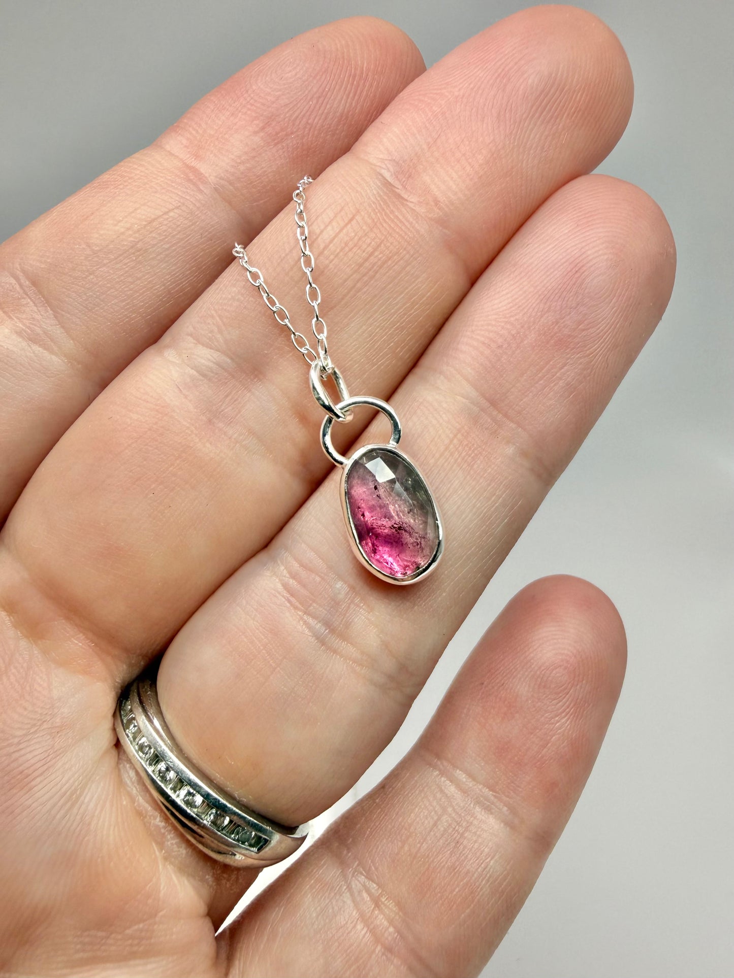 Watermelon tourmaline necklace