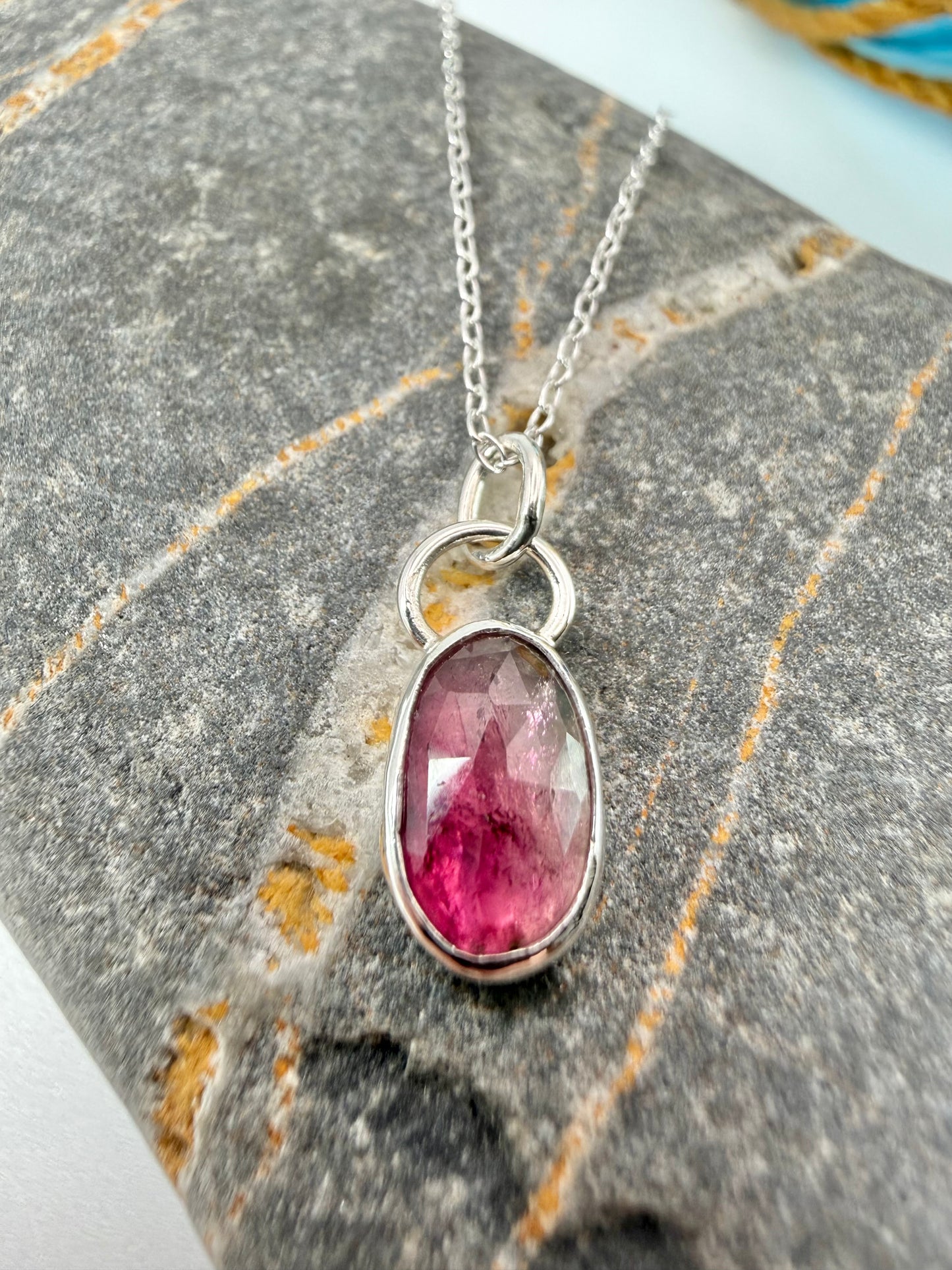 Watermelon tourmaline necklace