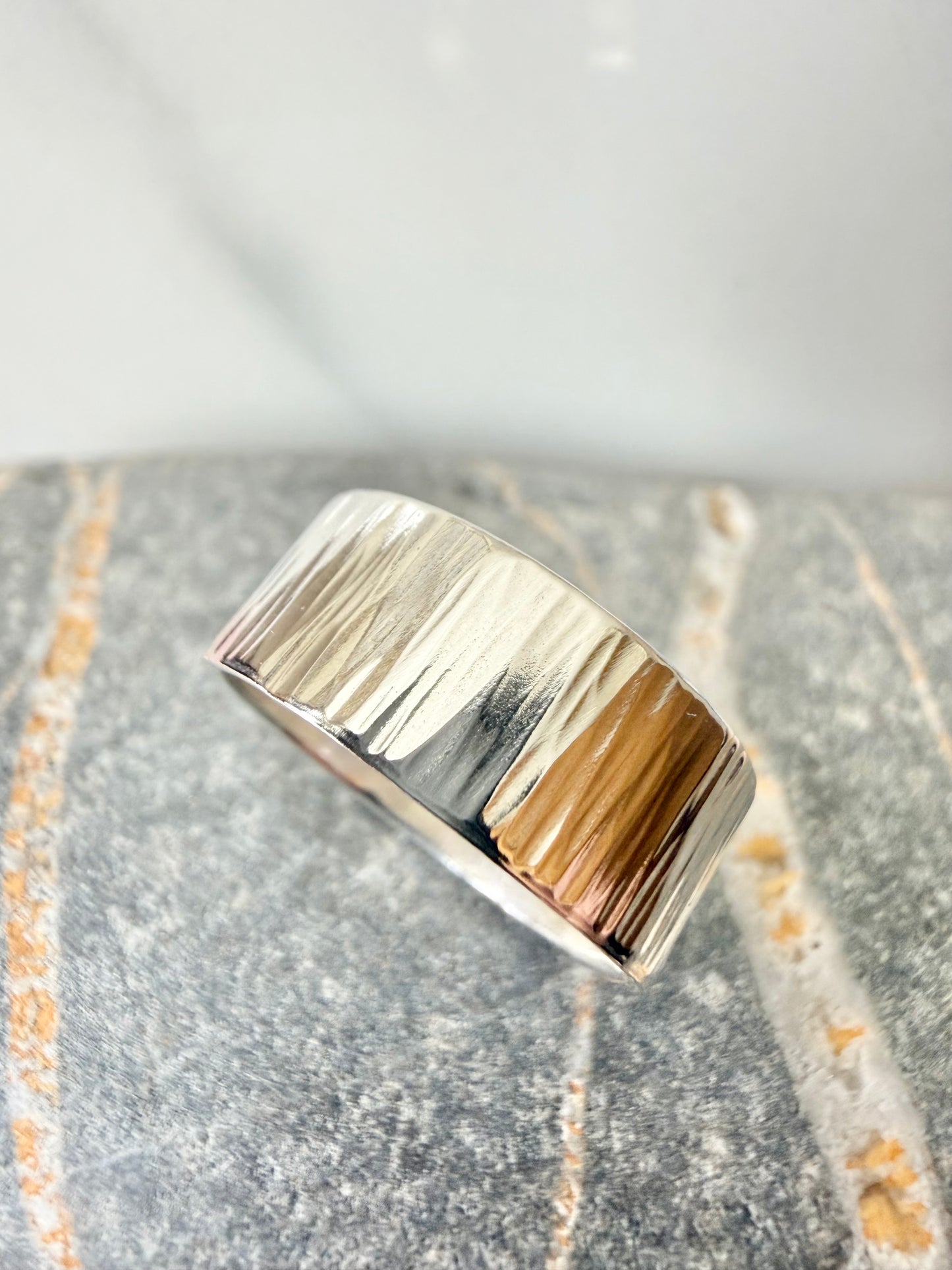 Sterling silver wide ring size N-O