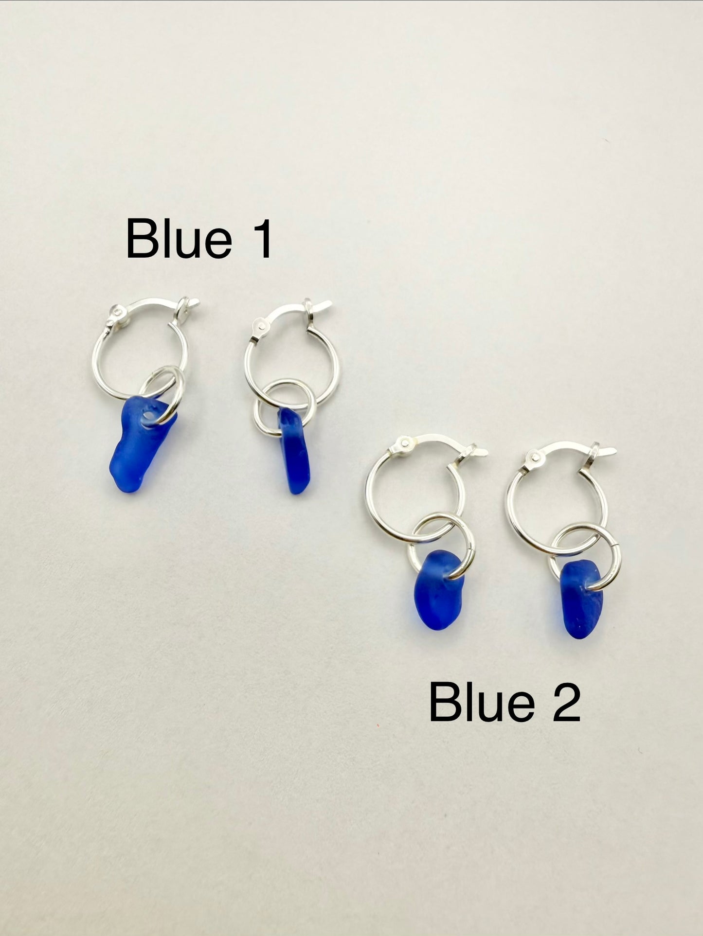 Cornish seaglass mini hoop earrings