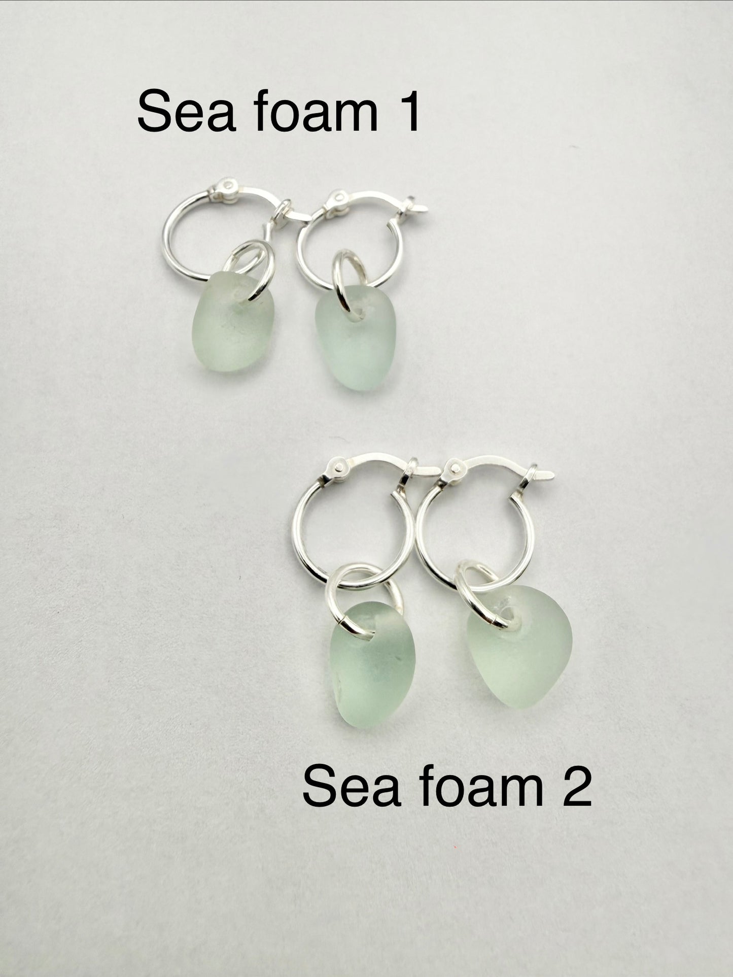 Cornish seaglass mini hoop earrings