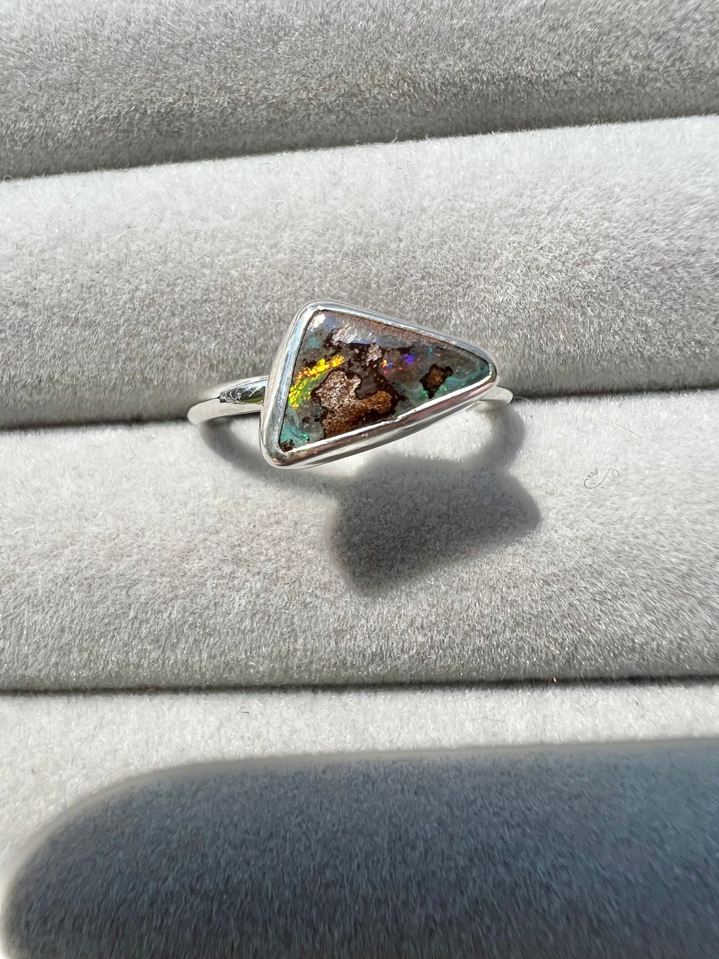 Australia boulder opal ring UK size M