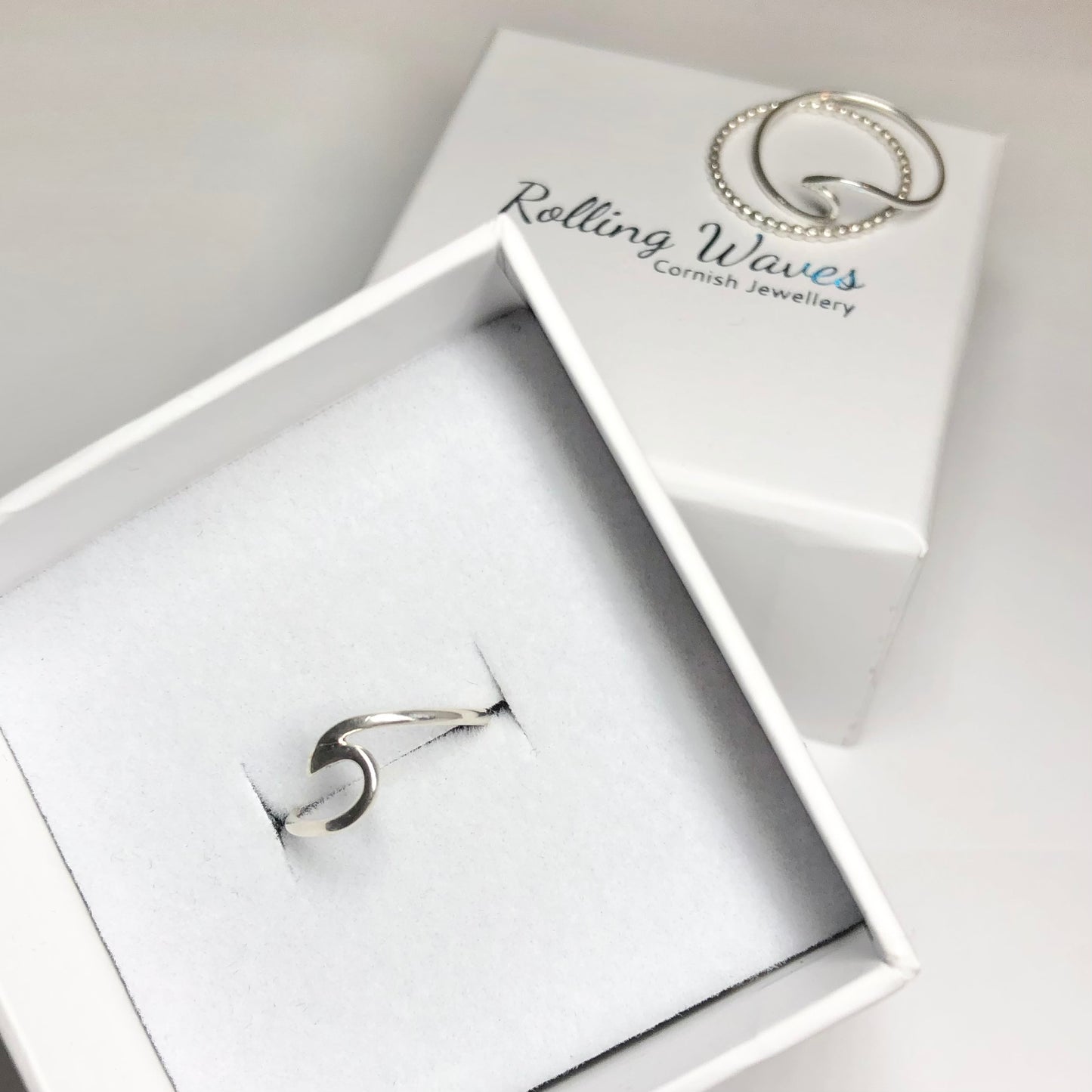 Sterling silver wave rings and stacking rings