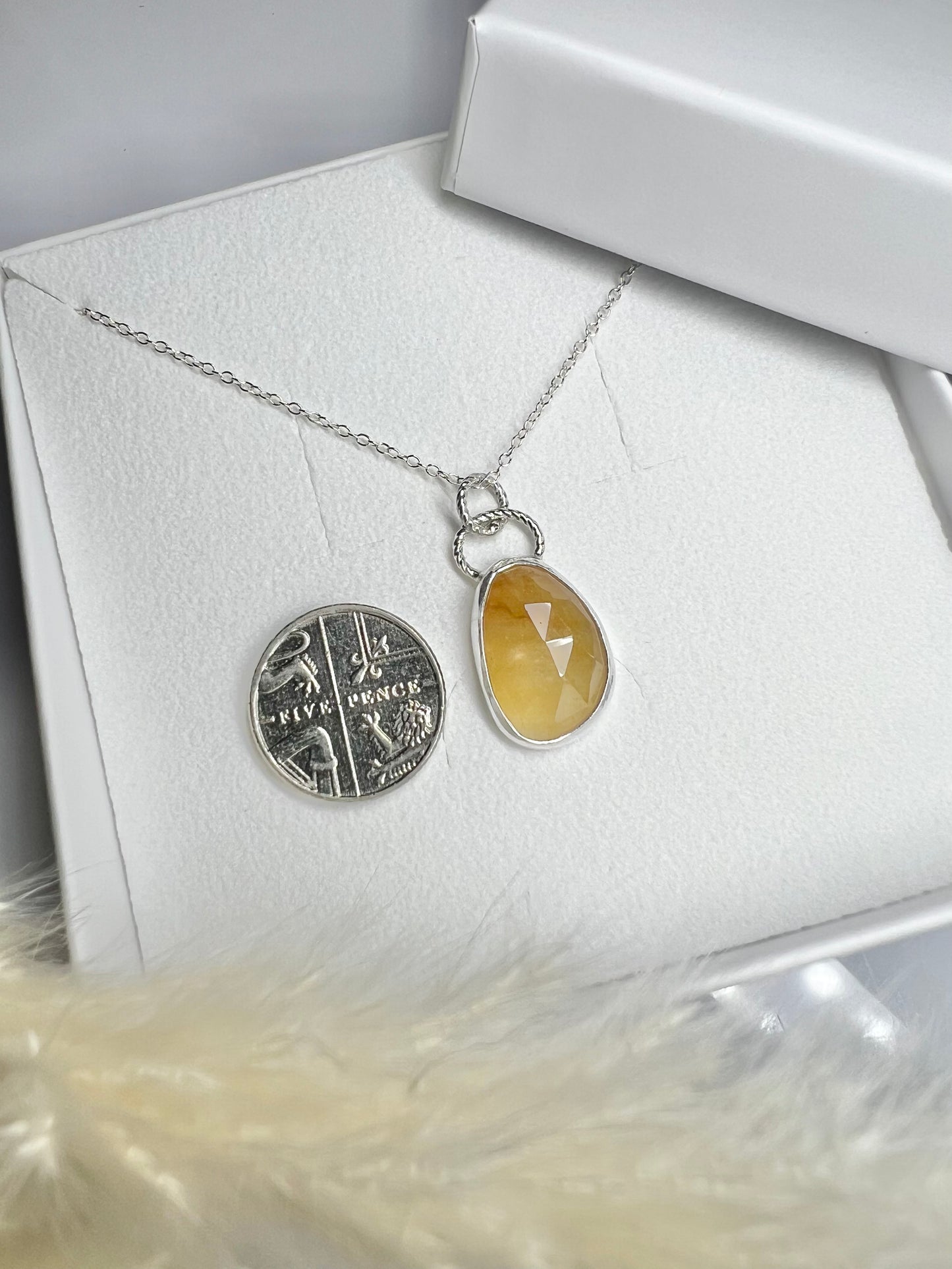 Yellow sapphire necklace