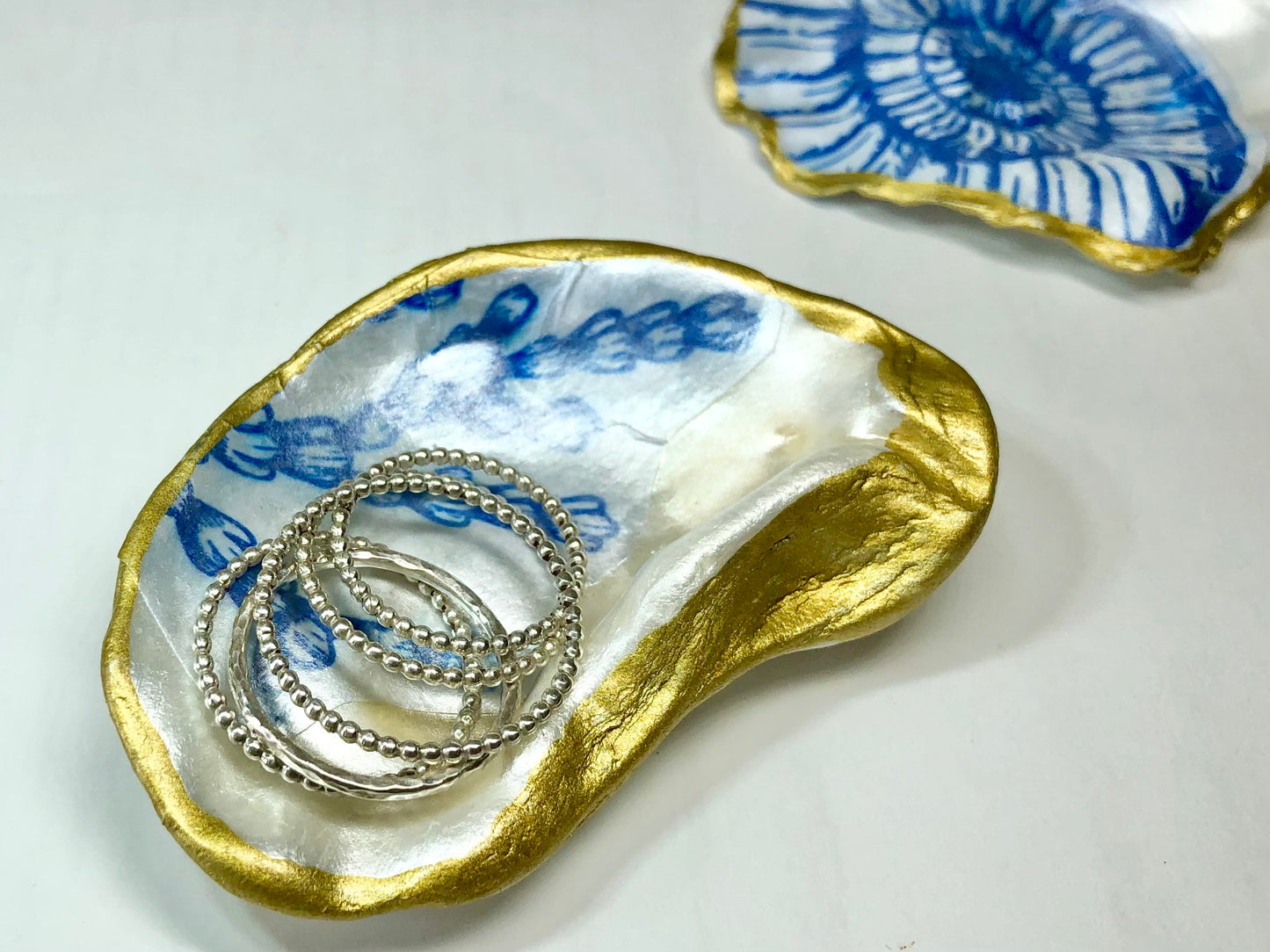 Sterling silver wave rings and stacking rings