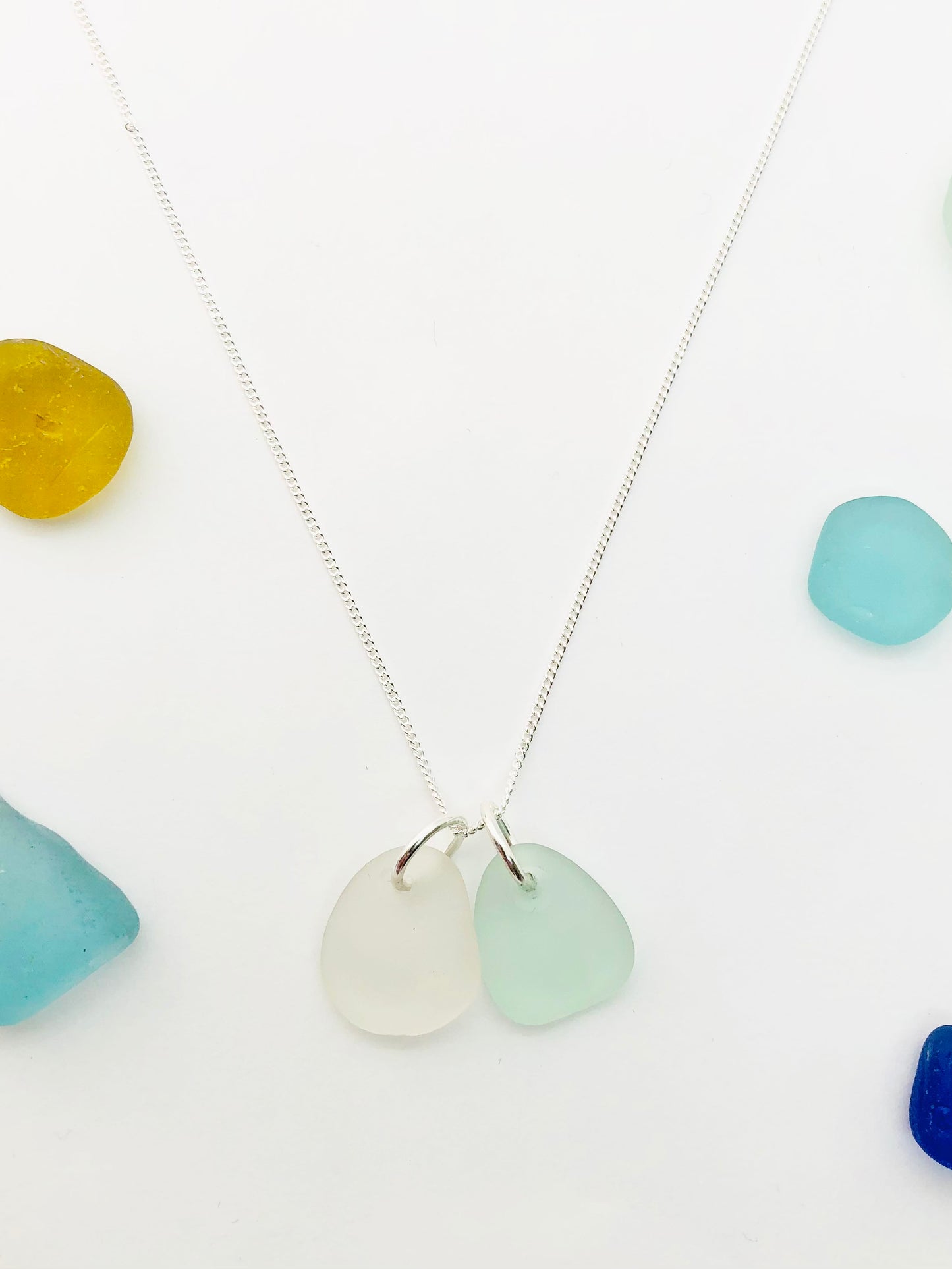 Cornish sea glass ‘duo’ necklace