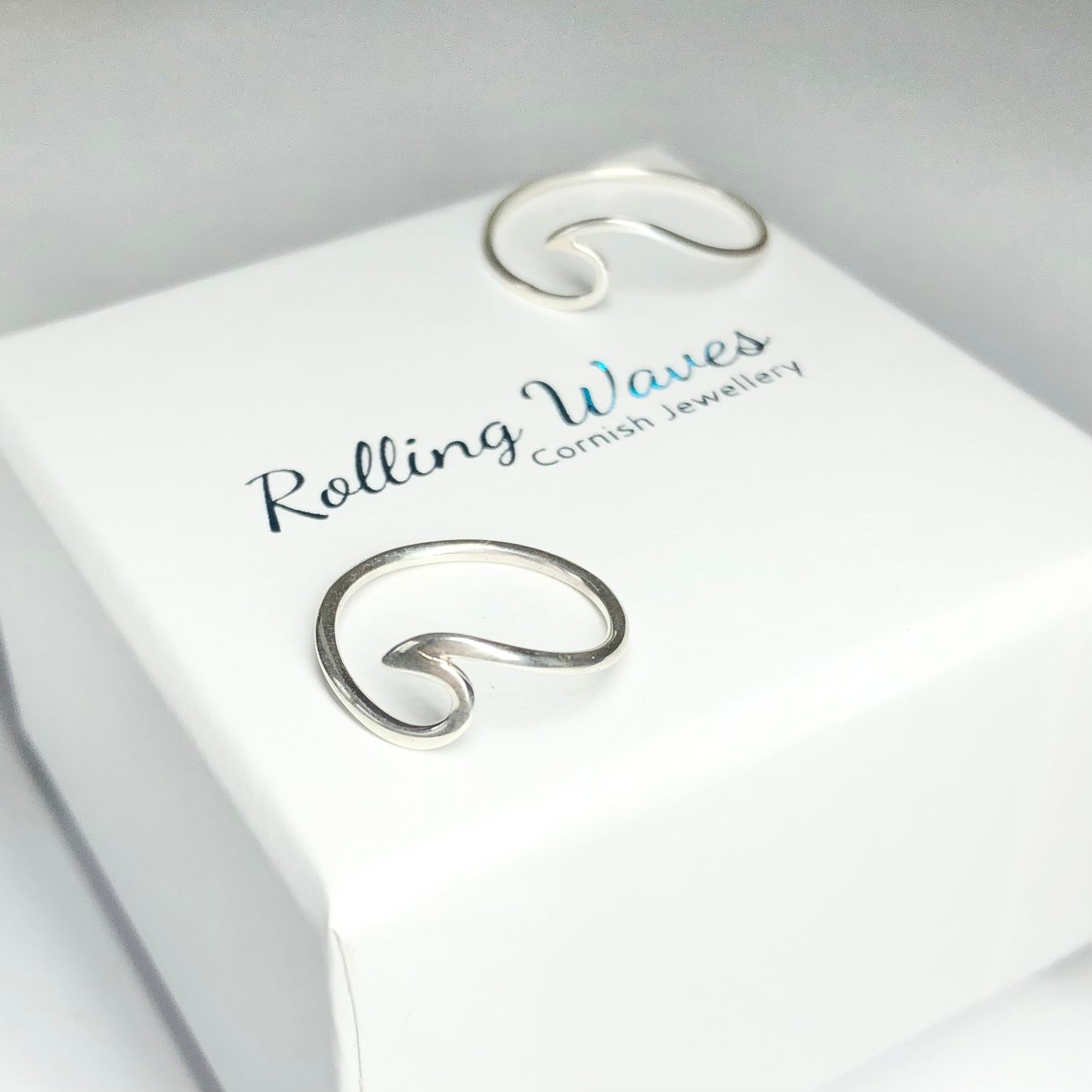 Sterling silver wave rings and stacking rings