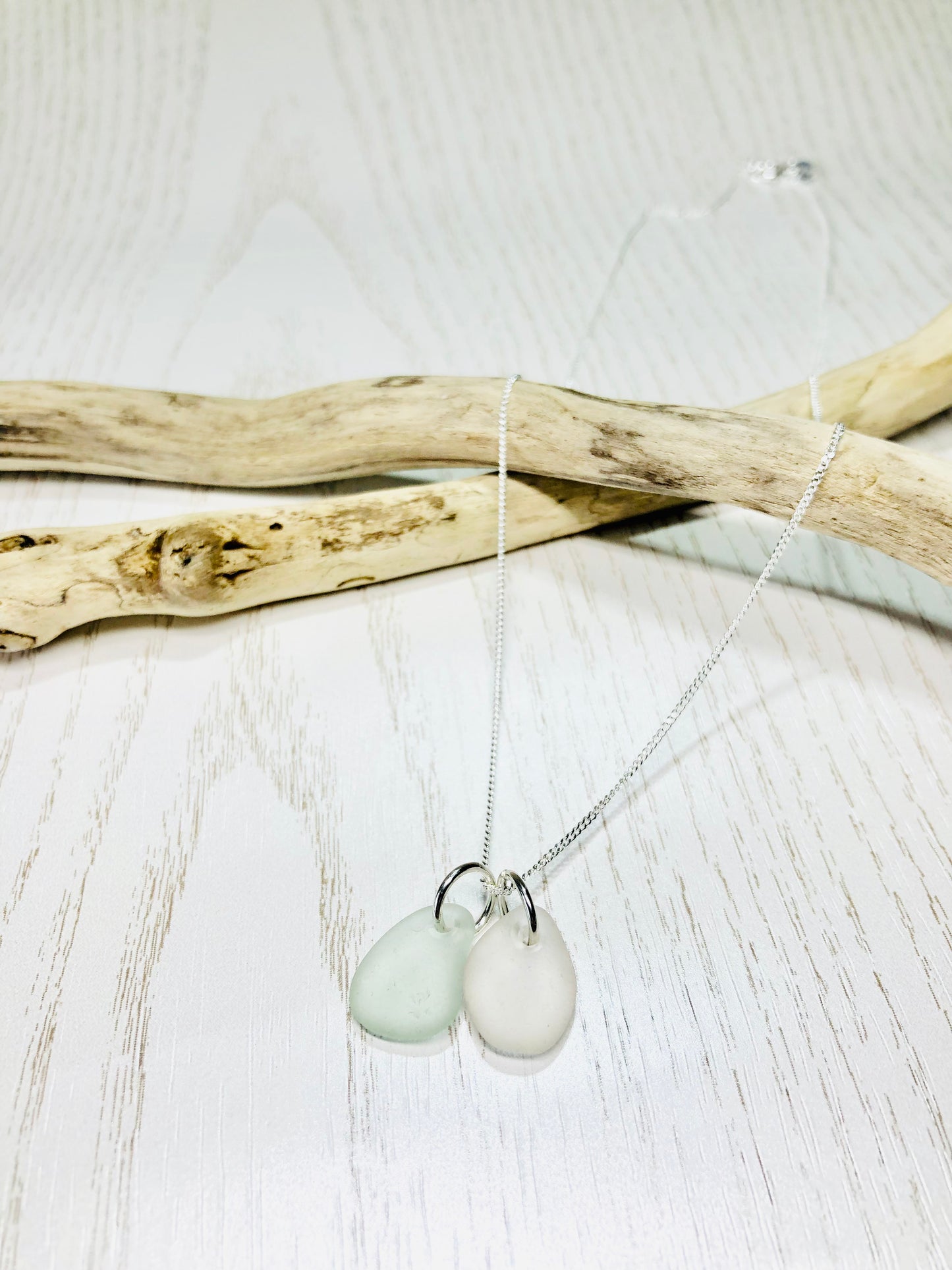 Cornish sea glass ‘duo’ necklace